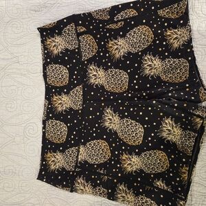 Constantly Varied Gear Black and Gold Pineapple Athletic Shorts